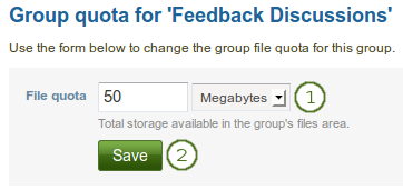 Change the group file quota