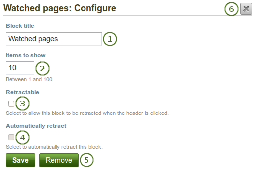 Configure the watchlist block