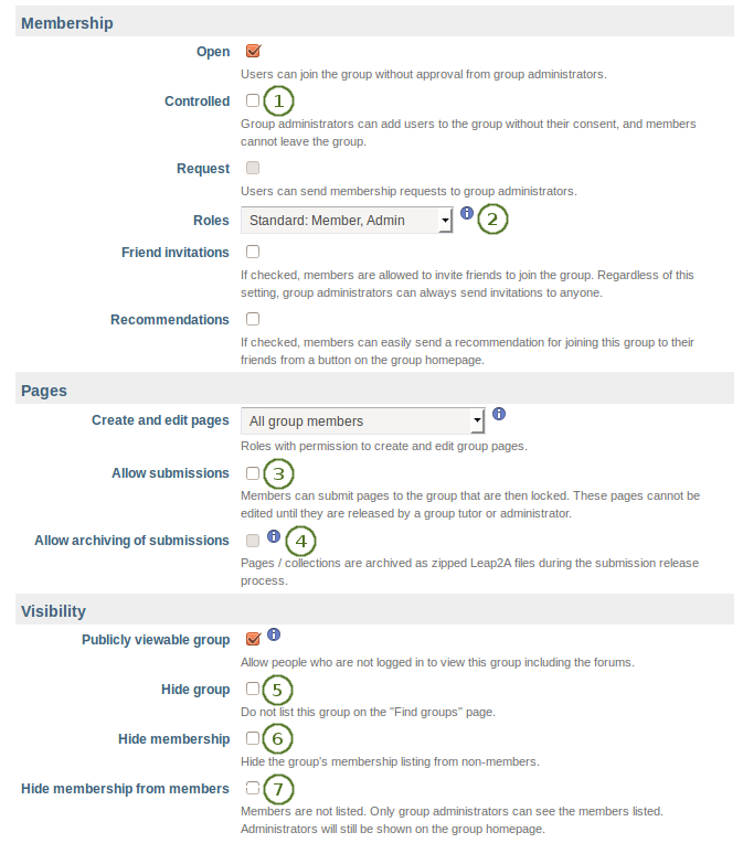 Additional options for staff and institution admins