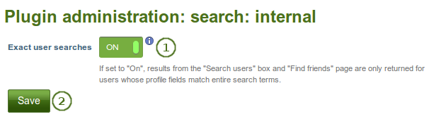 Configure the internal search plugin