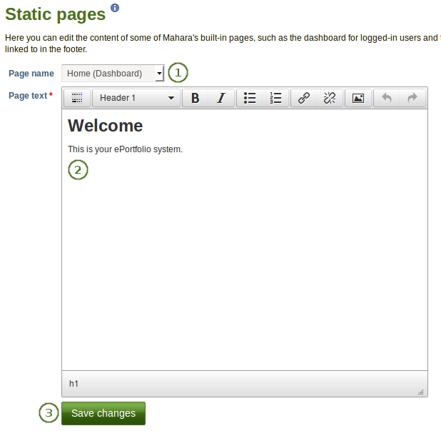 Edit static pages