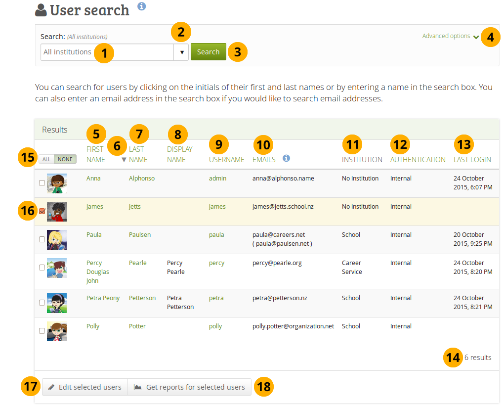 User search