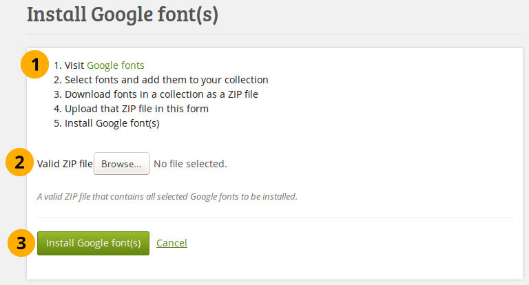 Install Google font(s)