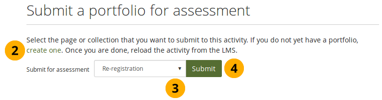 Submit a portfolio for assessment via your LMS
