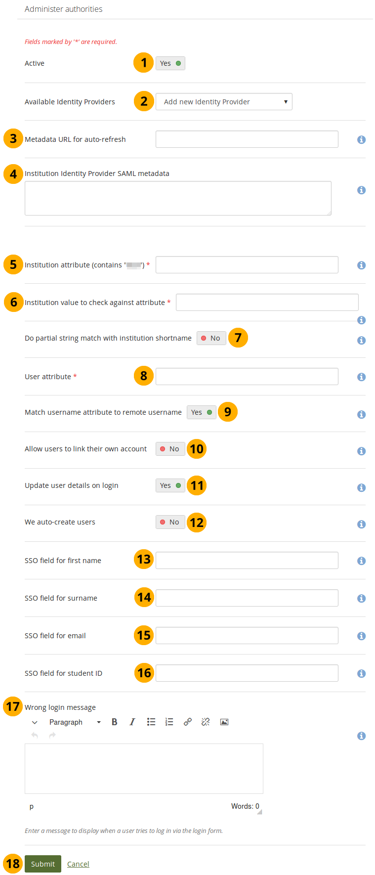 SAML 2.0 authentication