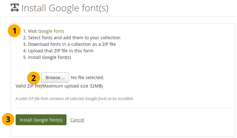 Install Google font(s)
