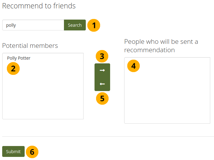 Recommend a group to friends