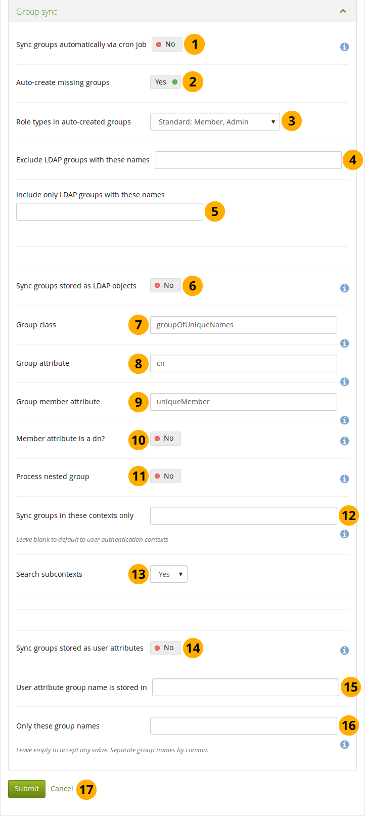 Configure the LDAP group sync