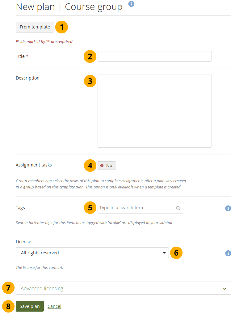 Set up a plan in a group