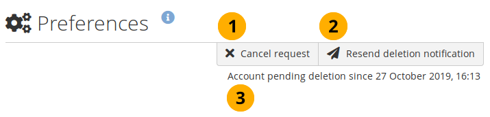 Cancel or resend your account deletion request