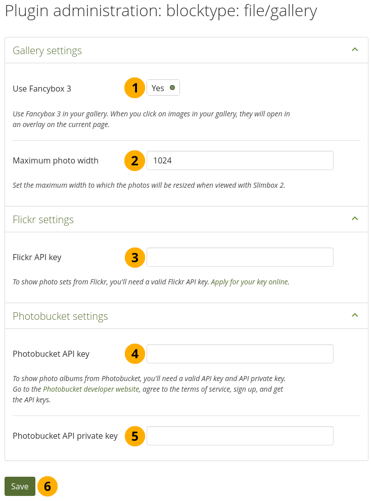 Configure the Image gallery block