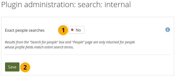 Configure the internal search plugin