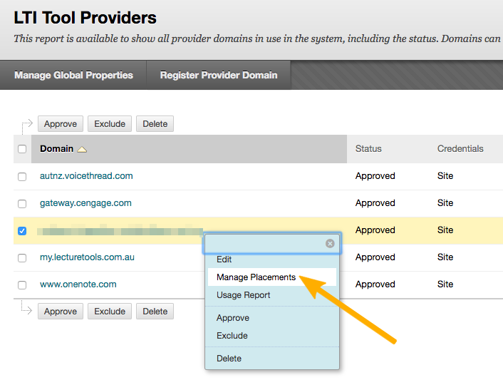 Manage the placement of the LTI connection