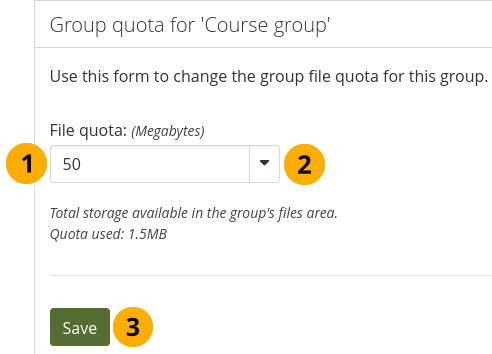 Change the group file quota