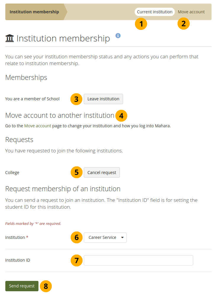 Check on your institution membership