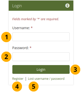 Regular login form