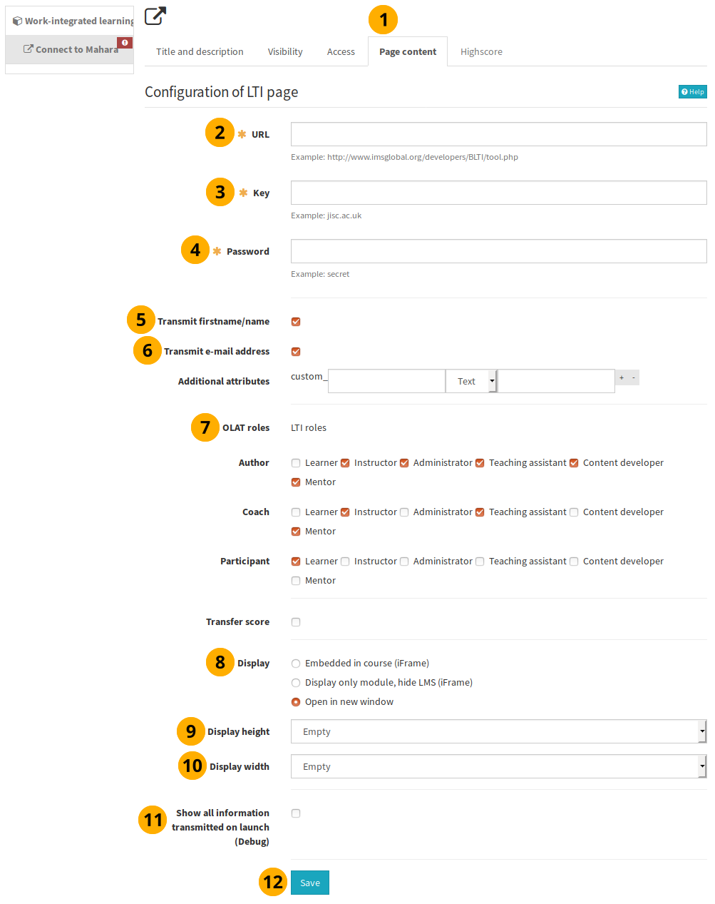 Configure LTI