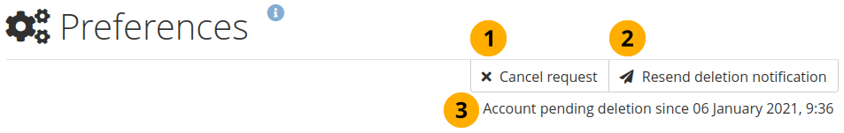 Cancel or resend your account deletion request