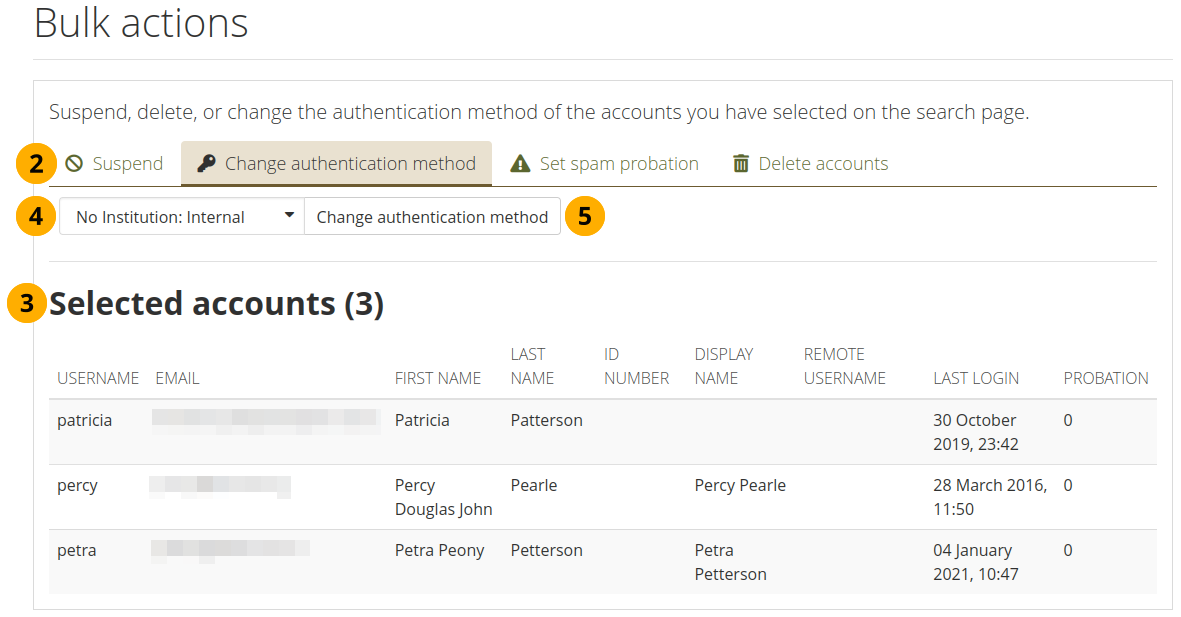 Account bulk actions: Change authentication method